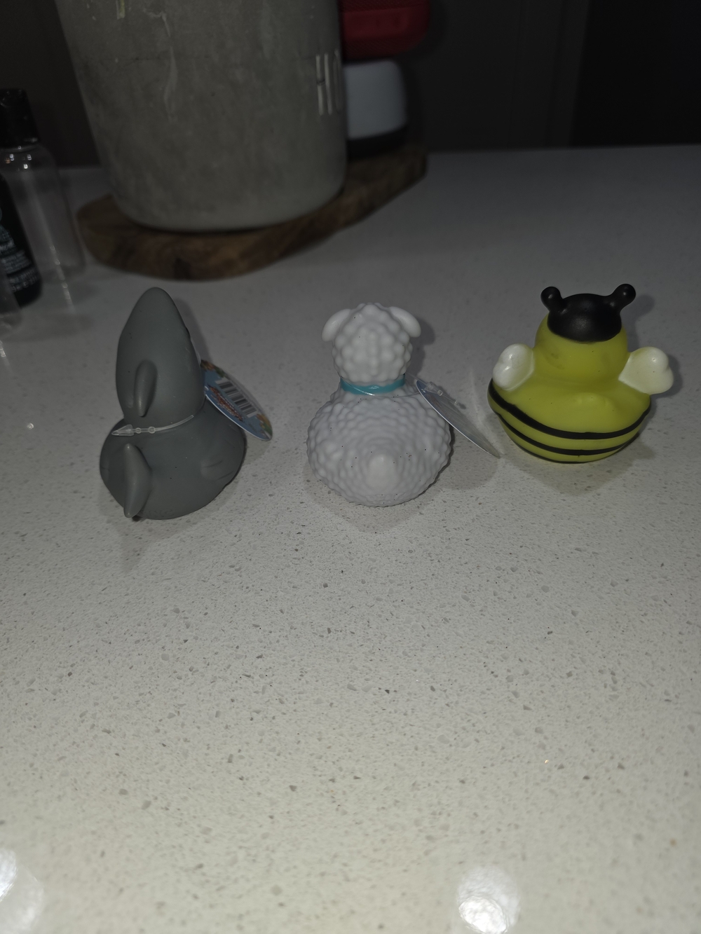 Set of 3 Cute Rubber Ducks - Shark, Sheep, Bee - Picture 3 of 4